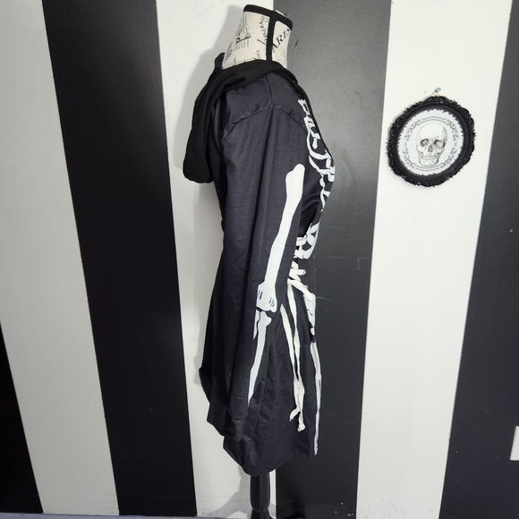 Streetwear Society Black and White Skeleton Long Sleeve Dress - Picture 3 of 6